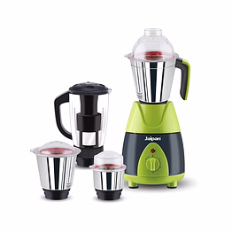 jaipan fruttica 850 watts mixer grinder & juicer | 3 stainless steel multipurpose jars & 1 juicer jar | abs body | heavy duty motor | 2 years warranty | green & black colour