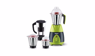 Jaipan Fruttica 850 Watts Mixer Grinder & Juicer | 3 Stainless Steel Multipurpose Jars & 1 Juicer Jar | ABS body | Heavy Duty Motor | 2 Years Warranty | Green & Black Colour