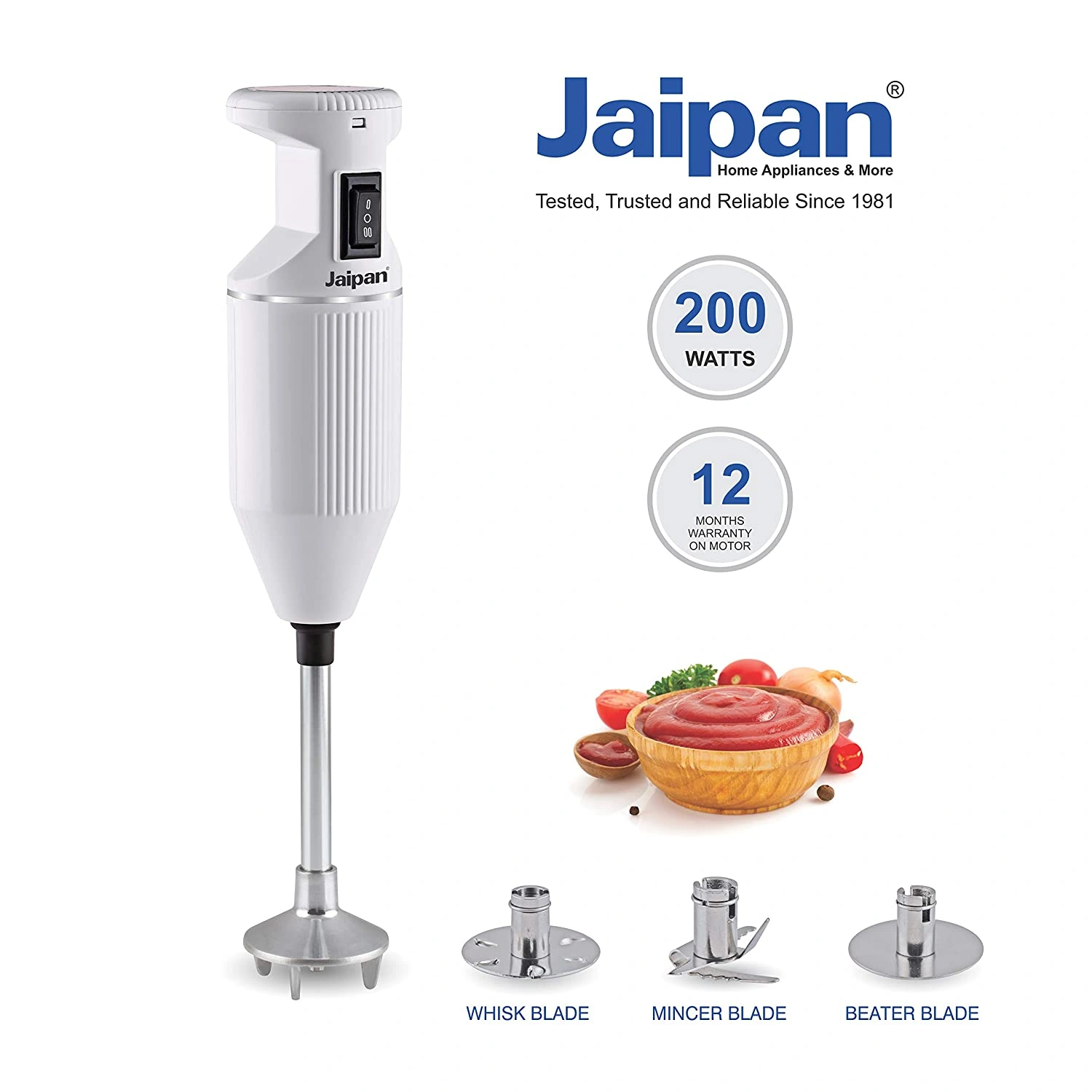 Jaipan JP_PBL 200-Watt Portable Blender (White)-1