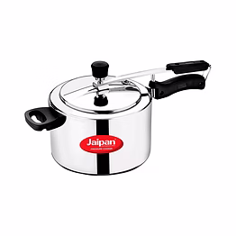 jaipan classic 3 ltr aluminum pressure cooker with inner lid.