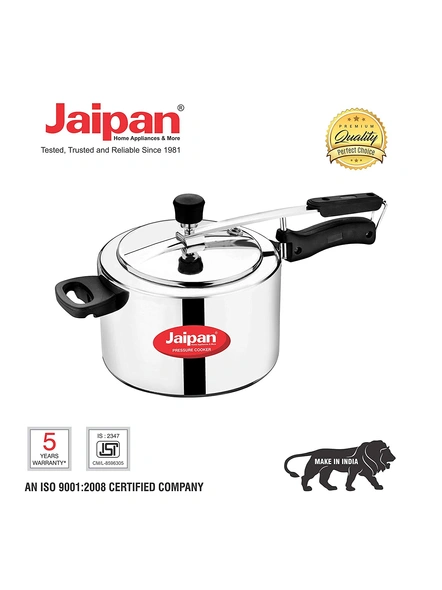 Jaipan Aluminium Classic Pressure Cooker with Inner Lid, 3 Litres, Silver-3