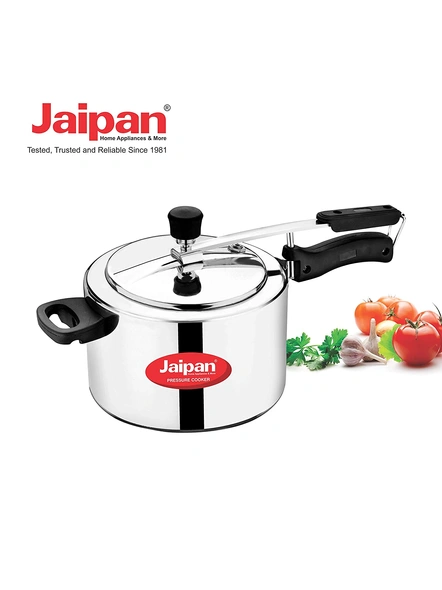 Jaipan Aluminium Gold Pressure Cooker with Inner Lid, 2 litres, Silver-1