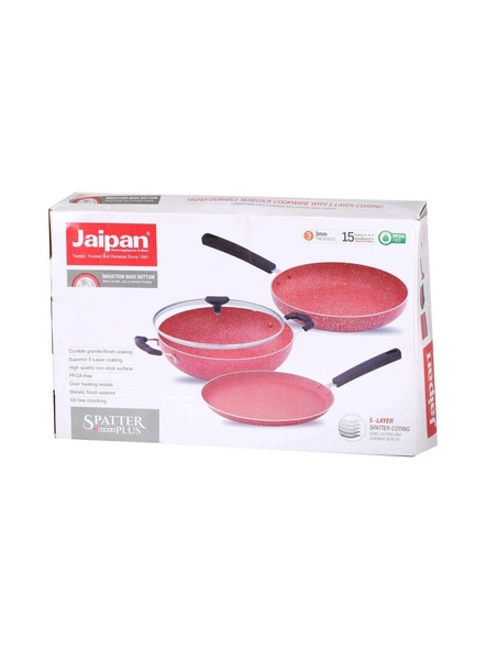 Jaipan Induction Base 3Pcs Non-Stick Gift Set (Pink)-4