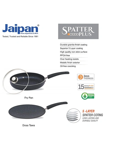 JAIPAN Non Stick 2PCS Gift Set Spatter Series - Black-3