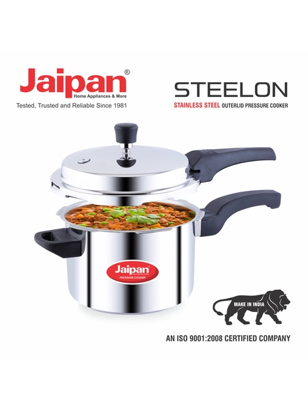 Jaipan SteelX - S 5 Litre Pressure Cooker with Outer Lid-2