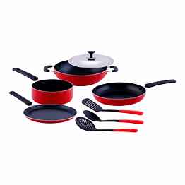 jaipan kitchen queen 8pcs non stick gift set - 2.8 mm thickness
