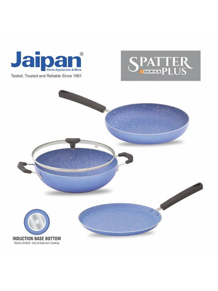 Jaipan Induction Base 3Pcs Nonstick Gift Set (Blue)-1
