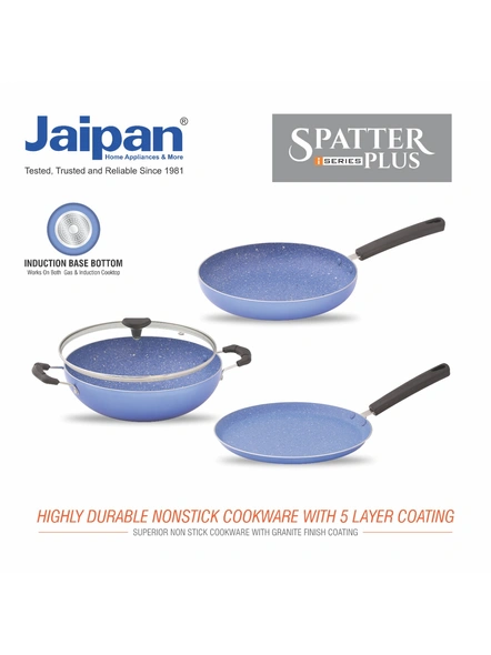 Jaipan Induction Base 3Pcs Nonstick Gift Set (Blue)-2