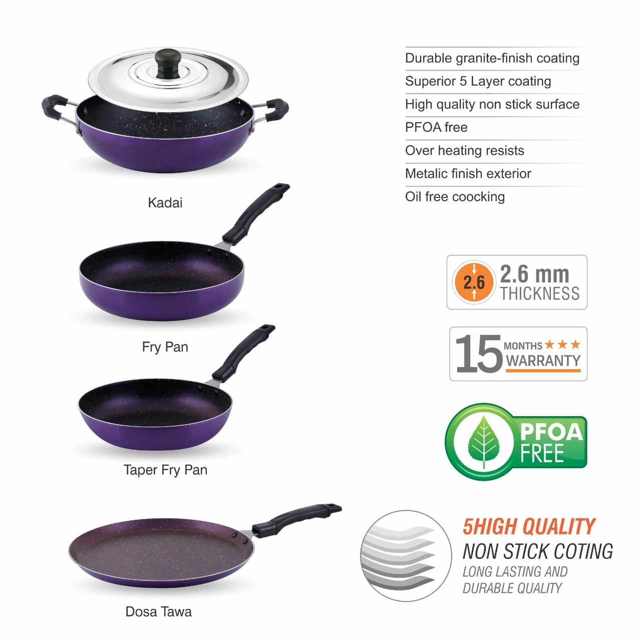 Jaipan Non Stick Gift Set 4 Pcs Purple-3