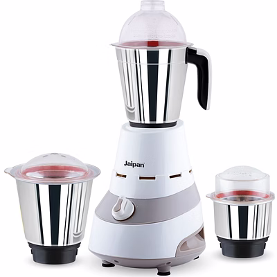 jaipan master chef 750 watts mixer grinder | 3 stainless steel multipurpose jars | abs body | dual tone colour | 1 year warranty