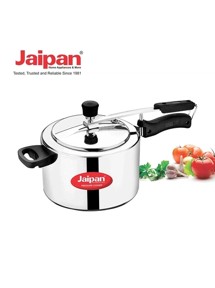 Jaipan Gold  Aluminum Pressure Cooker with Inner Lid, 2 litres, Silver-2
