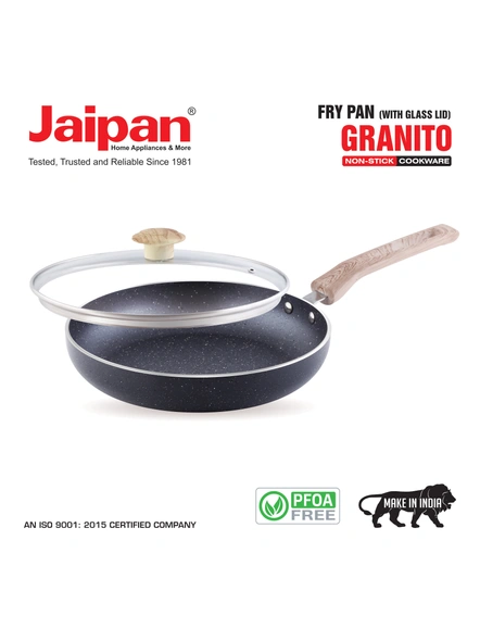 Jaipan Granito Fry Pan with Glass Lid 4mm 260mm-1