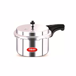 jaipan star aluminium pressure cooker with outer lid, 3 litres, silver
