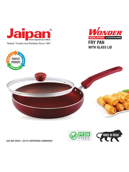 Jaipan Wonder Fry Pan With Glass Lid 2.8mm 260 mm (IB)-1