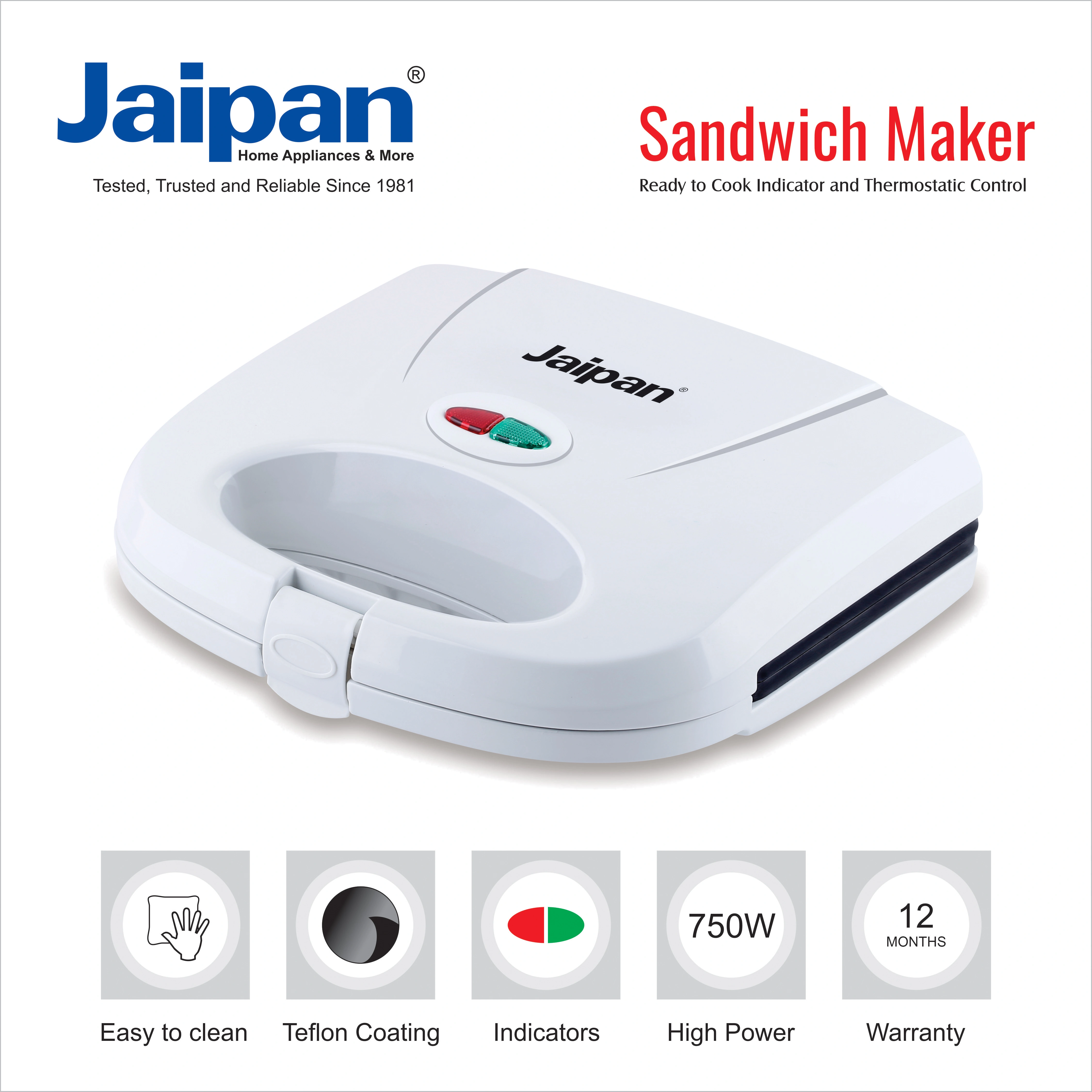 Jaipan Sandwich Maker 750watts (JIC 626)-4