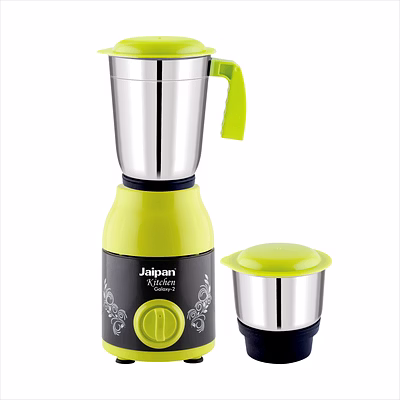 jaipan kitchen galaxy-2 mixer grinder 550 watt | 2 stainless steel jar | abs sleek body | 2 years warranty | bright green & black colour