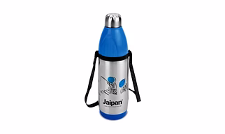 Jaipan BA1000 Metallic Aqua Slim S.S Bottle ( Silver & Blue,1 Ltr )