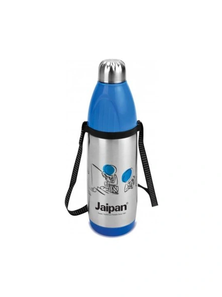 Jaipan BA1000 Metallic Aqua Slim S.S Bottle ( Silver &amp; Blue,1 Ltr )-JAIPAN05