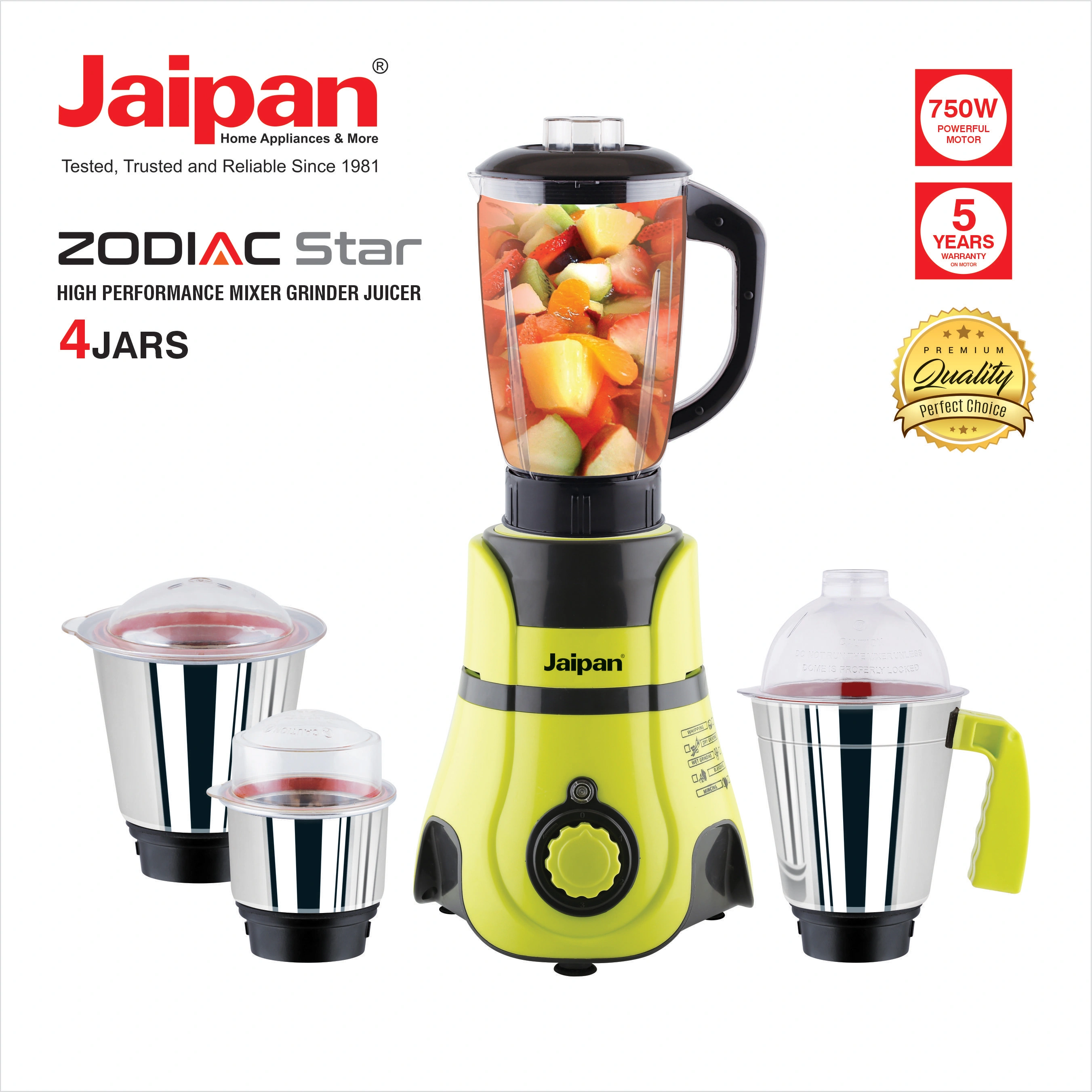 Jaipan Zodiac Mixer 850 watts with 4 jar-1