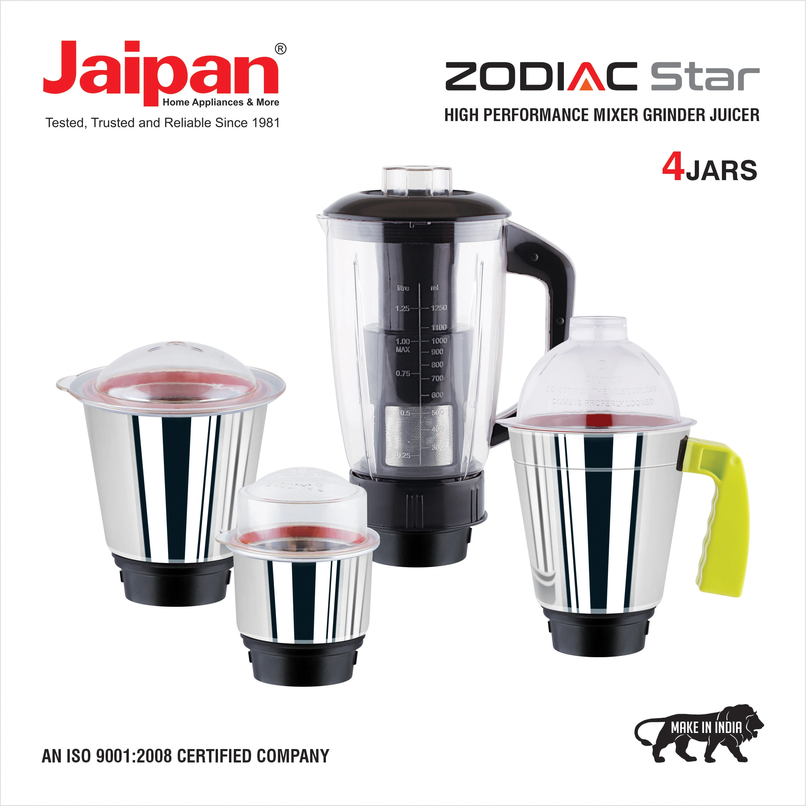 Jaipan Zodiac Mixer 850 watts with 4 jar-3