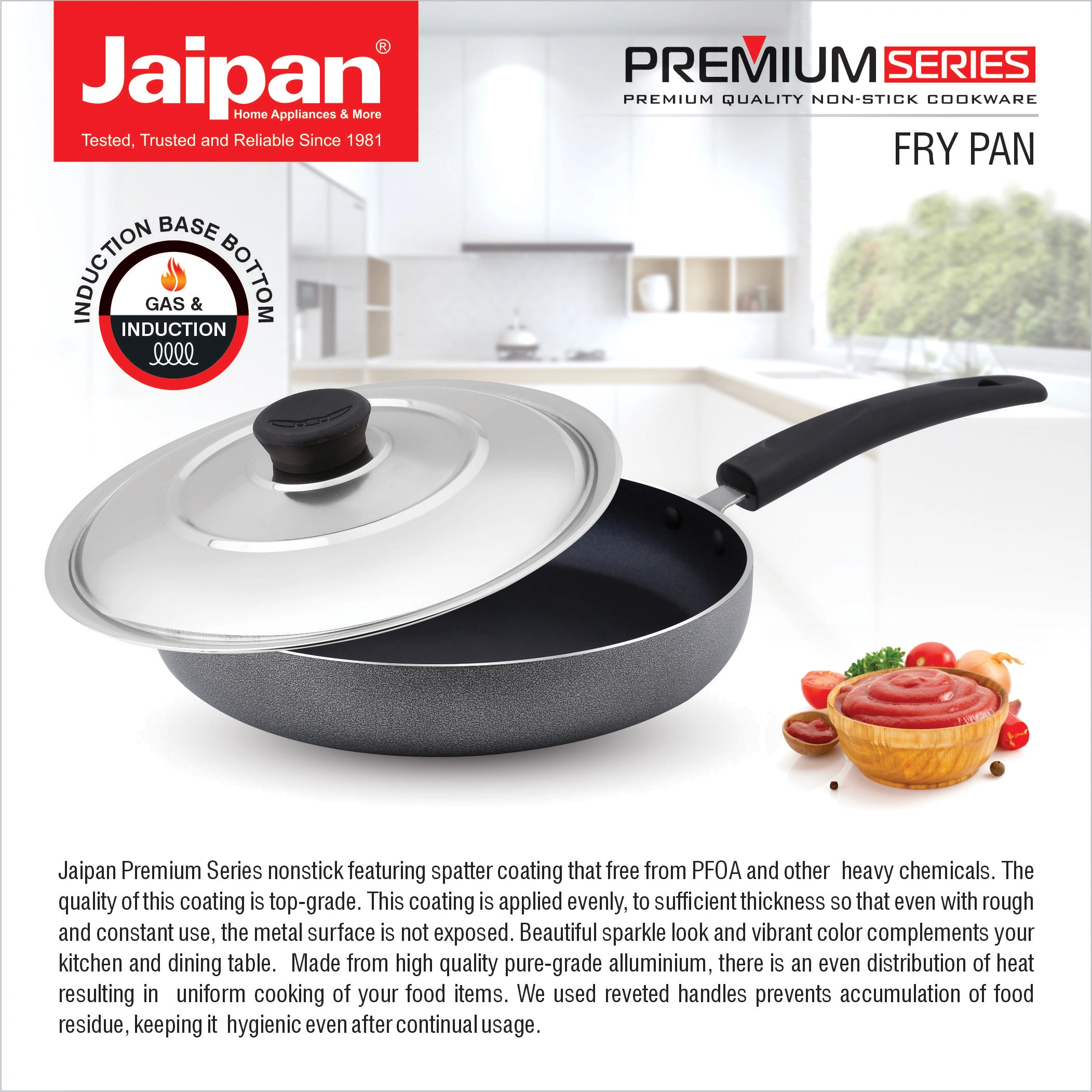 Jaipan Premium Fry pan 240 mm Induction Based-2