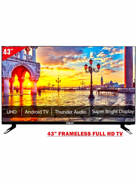 Jaipan 43 Inch Full HD Smart LED TV | A+ Grade Panel | Android Smart OS | Built-in Wi-Fi | Screen Mirroring | 2 Years Warranty