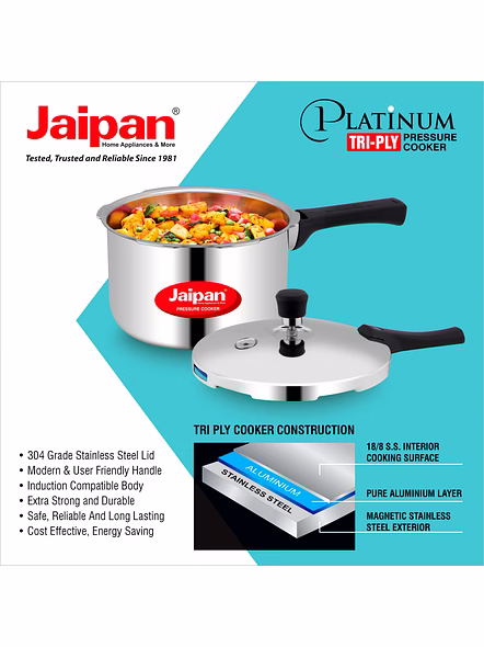 Jaipan Platinum Triply Pressure Cooker Outer Lid 1.5-4