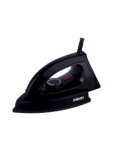 Jaipan Classic Heavy Weight Iron | 1.65 Kg |1000 Watt | Non-Stick Soleplate | 360° Swivel Cord | Aerodynamic Design | 12 Months Warranty | Black Colour-JPCI0125