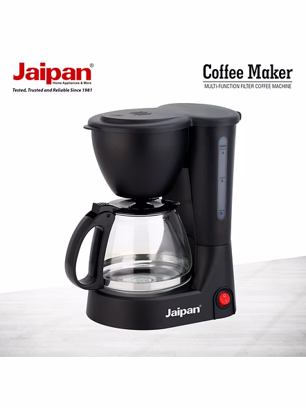 Jaipan Coffee Machine for Home &amp; Office | 600W | 6 Cups at a Time | Anti-Drip System | Borosilicate Glass Carafe | Compact Design | 1-Year Warranty-1