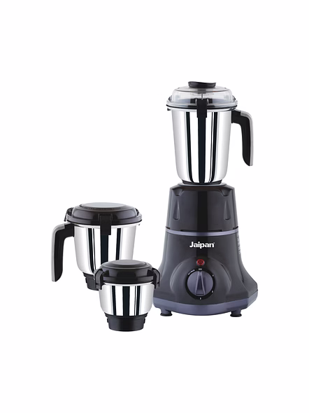 Jaipan Sigma 850 Watts Mixer Grinder | 3 Stainless Steel Jars | ABS Body | Heavy Duty Motor | 5 Years Manufacturer's Warranty | Grey Colour