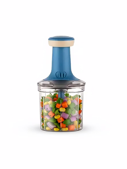 Jaipan Push 'N' Chop Vegetable Chopper, Onion Chopper, Garlic Chopper Hand Chopper ( Grey)-Light Green-2