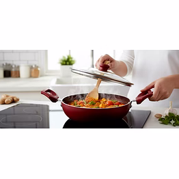 jaipan wonder fry pan with glass lid 2.8mm 280mm (ib)