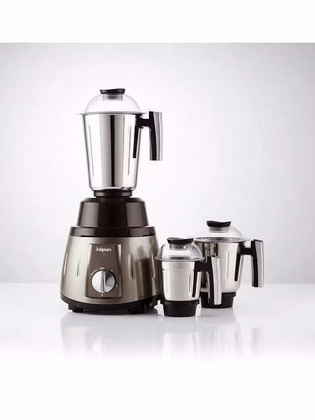 Jaipan Big Bull 1100 Watt Mixer Grinder | 3 Stainless Steel Jars | ABS Body | Heavy Duty Motor | 3 Years Manufacturer's Warranty | Black &amp; Bronze Metallic Colour-1