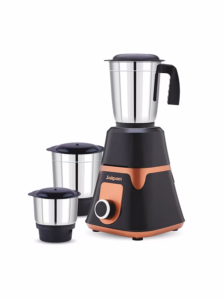 Jaipan Blue Star Mixer Grinder 550 Watt | 3 Jars | High Performance Motor | Stainless Steel Jars | ABS Shock Proof Body | Heavy Duty Motor | 2 Years Warranty | Dark Grey & Copper Colour