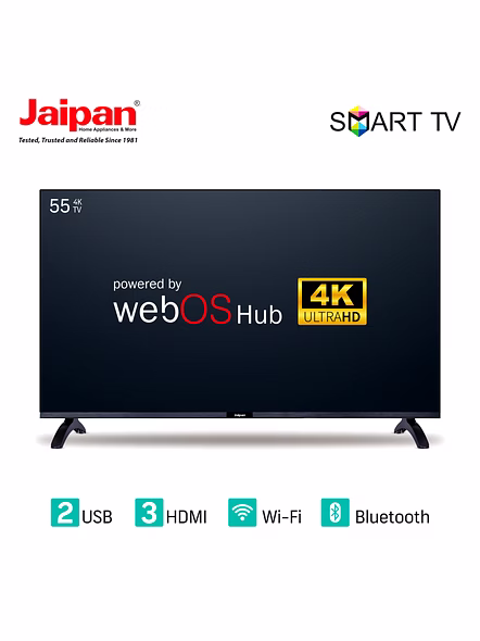 Jaipan 55 Inch Smart LED TV | 4K Ultra HD | WebOS Operating System | Magic Remote | Built-in Wi-Fi &amp; Ethernet | Screen Mirroring | 2 GB RAM &amp; 16 GB ROM | 2 Years Warranty