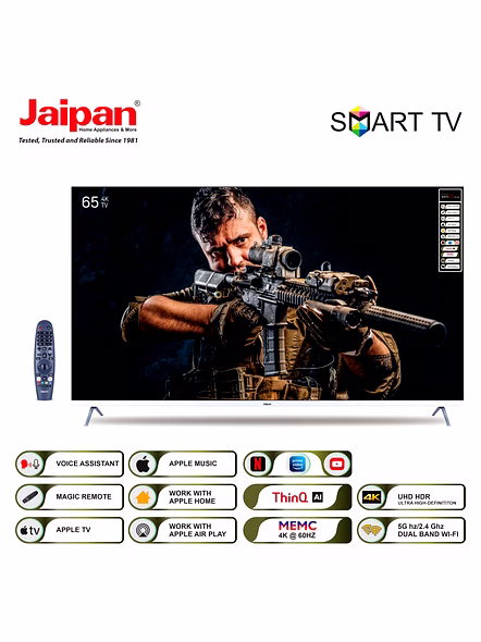 Jaipan 65 Inch Ultra HD 4K Smart LED Television | WebOS | Magic Remote | Built-in Wi-Fi | Screen Mirroring | 2 Years Warranty-3