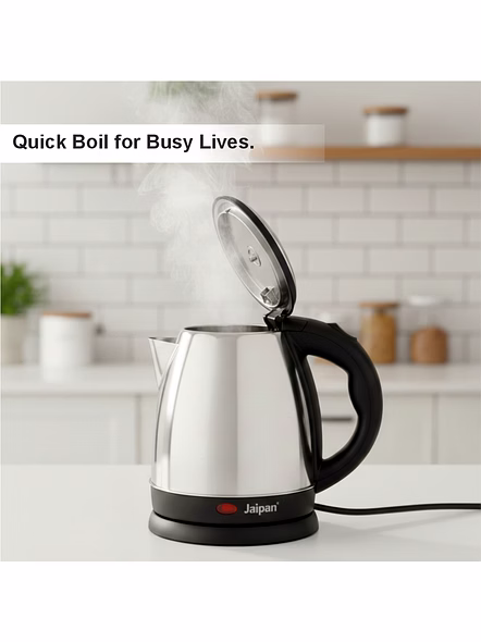Jaipan Electric Kettle | 1.5 Litre Capacity | Auto Shut-Off | Stainless Steel Body | 1500 Watts | Silver &amp; Black Colour | 1 year warranty-2