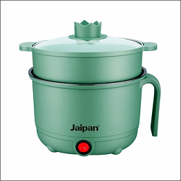 jaipan pc multi kettle with steamer & egg attachment | 600 watts | 1.5 litre capacity | single switch operation | 1 year warranty | mint green colour