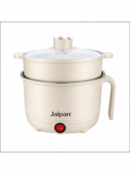 Jaipan PC Multi Kettle with Steamer & Egg Attachment | 600 Watts | 1.5 Litre Capacity | Single Switch Operation | 1 Year Warranty | Off White Colour