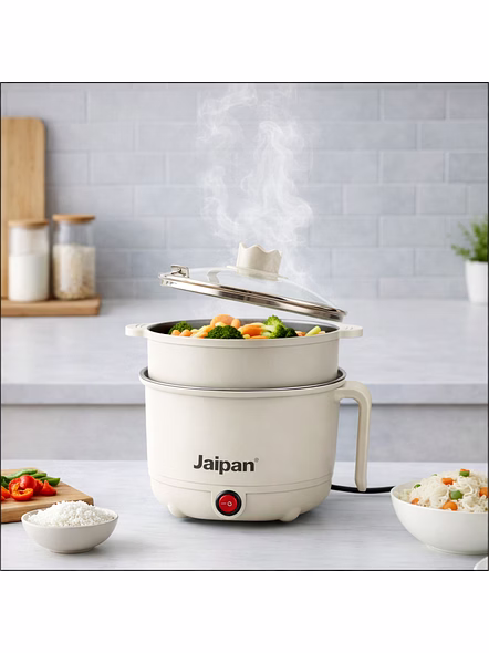 Jaipan PC Multi Kettle with Steamer &amp; Egg Attachment | 600 Watts | 1.5 Litre Capacity | Single Switch Operation | 1 Year Warranty | Off White Colour-2