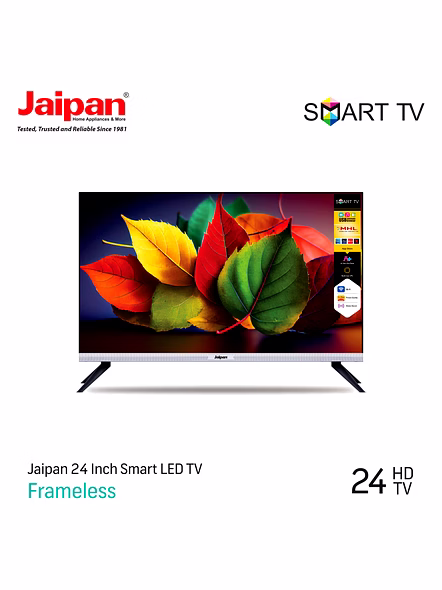 Jaipan 24 Inch Smart LED TV | Android Smart TV | HD Ready (1366×768) | Wi-Fi | Screen Mirroring | Pre-Installed Apps | 20W Speakers