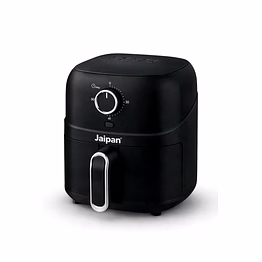 jaipan manual air fryer, 360° high speed air circulation technology 1800 w with non-stick 3.2 l basket (black)
