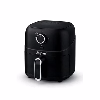 jaipan manual air fryer, 360° high speed air circulation technology 1800 w with non-stick 3.2 l basket (black)