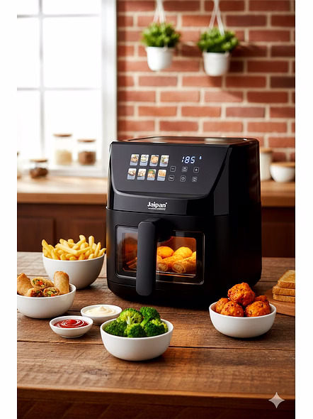 Jaipan 5.5 L Digital Air Fryer with Touch Control | Oil-Free Cooking | Digital Display | Large Capacity | Adjustable Temperature &amp; Timer | Black-3
