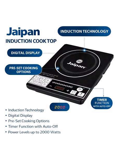 Jaipan Induction Cooktop JIC-1110 | 2000W | Black Crystal Glass | 12 Months Warranty-3