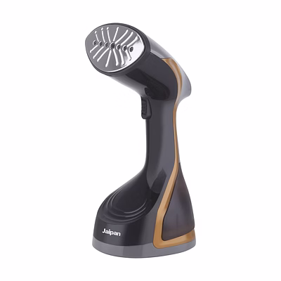 jaipan garment steamer, wrinkle remover, iron, fast heat, 180 ml water tank, 1600w, detachable fabric brush (black & grey)