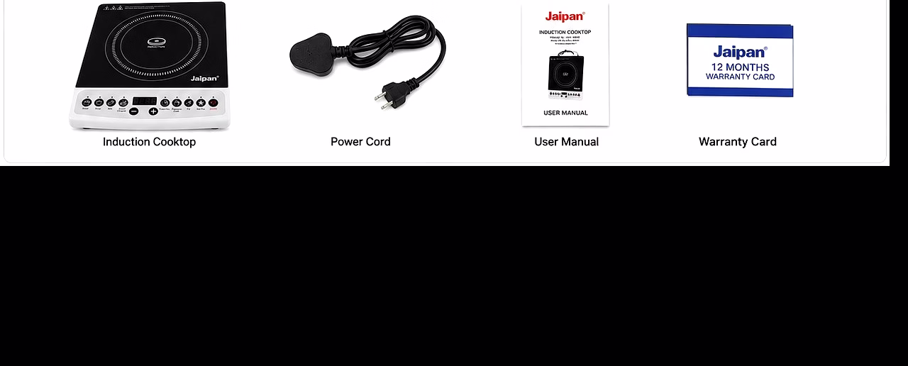 Jaipan JIC-1220 Induction Cooktop 2000 Watts with Black Crystal Glass Top | 7 Preset Cooking Modes | Digital Display | Energy Efficient Induction Cooker | Touch Button Control | Black image 7