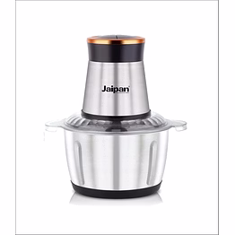 jaipan bullet electric chopper 450w with 2l stainless steel bowl | multipurpose food chopper for chopping, mincing, grinding & pureeing | powerful motor | sharp ss blades | silver & black