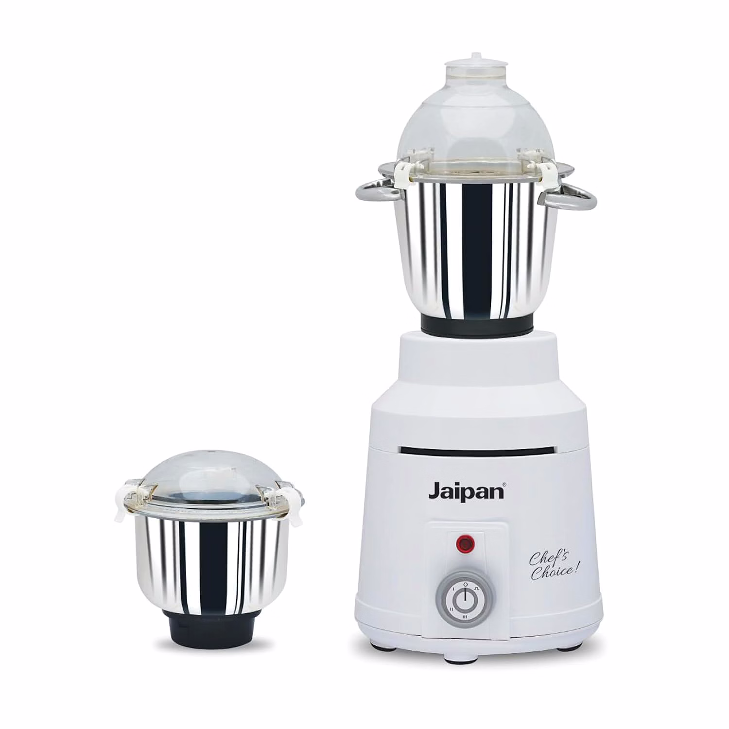 jaipan five star 1400 watt heavy duty mixer grinder | high-speed motor | 2 stainless steel jars | 3 speed control with incher | wet & dry grinding | 2 years warranty | white