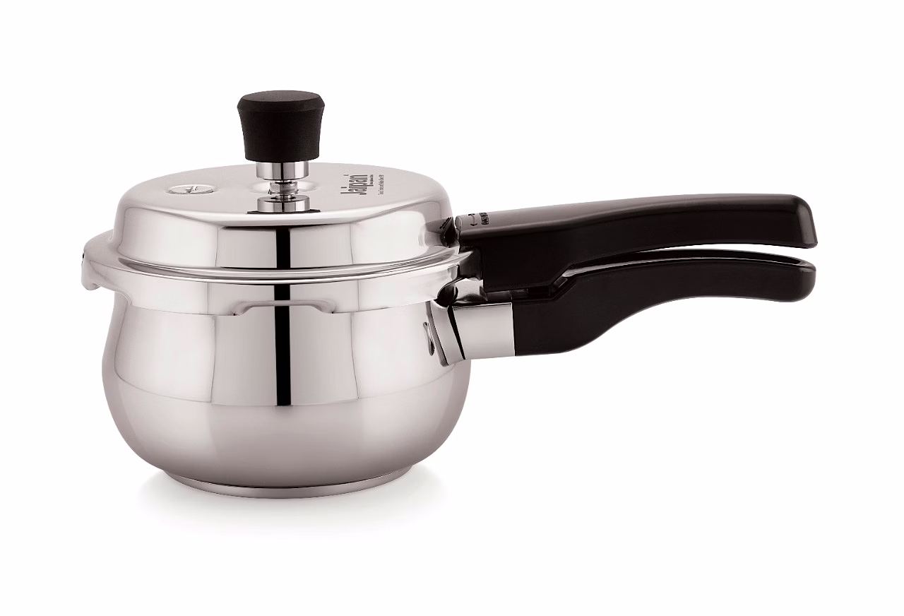 jaipan 1.5l stainless steel belly pressure cooker with induction compatible base